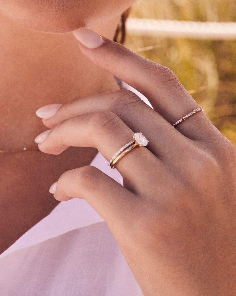  Astrid 14k Yellow Gold Ring In White Diamond 