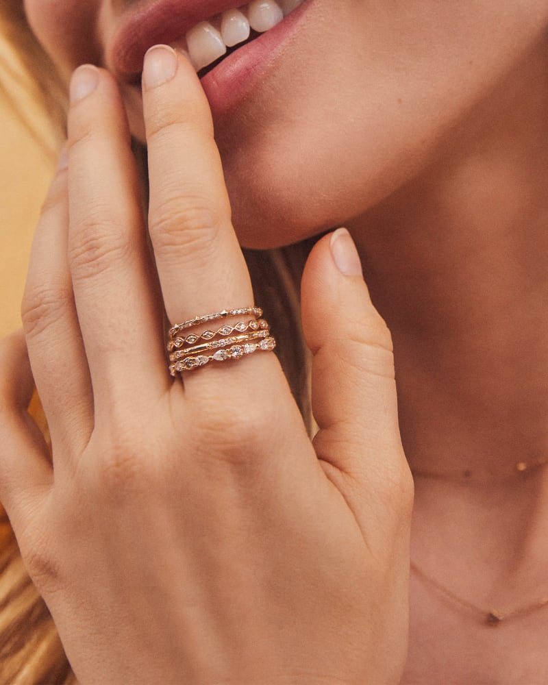  Astrid 14k Yellow Gold Ring In White Diamond 