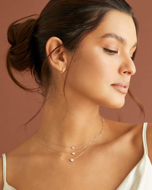  Audrey Pendant Necklace In White Diamond, .15ct