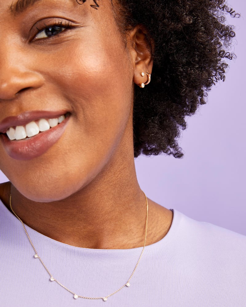  Audrey 14k Yellow Gold Strand Necklace In White Diamond