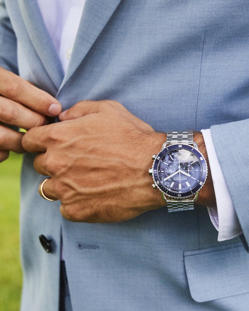  Beck Stainless Steel 44mm Chronograph Watch In Blue