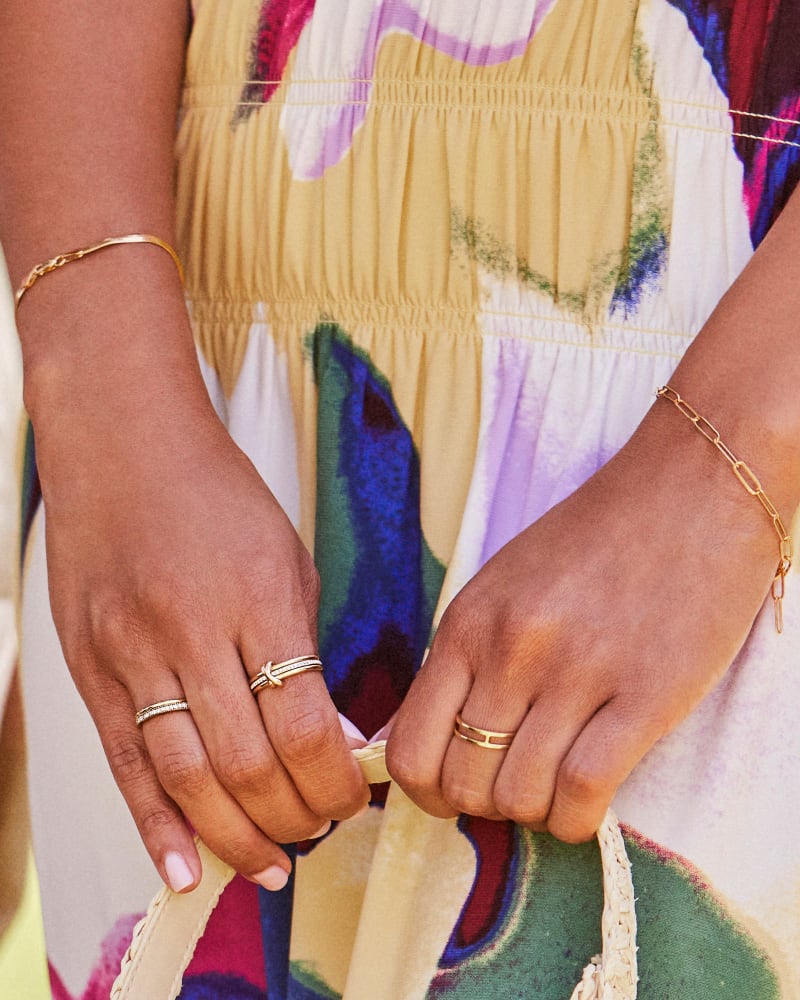  Bennett Double Band Ring In 18k Yellow Gold Vermeil