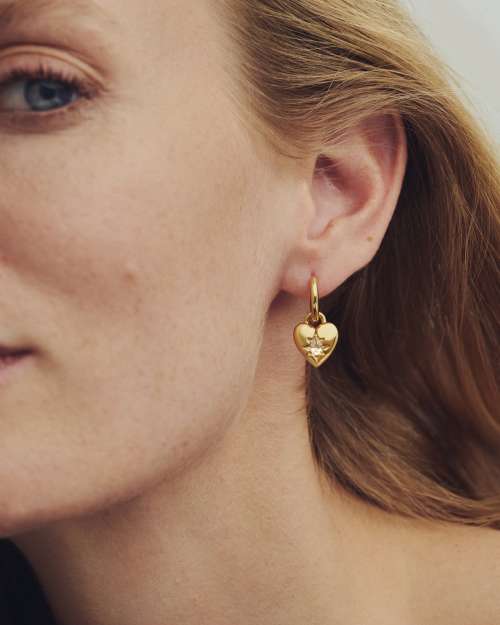  Bold Heirloom Heart Convertible Huggie Earrings