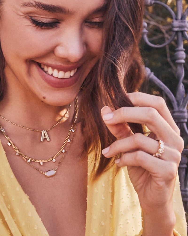 Cailin Gold Crystal Band Ring In White Crystal