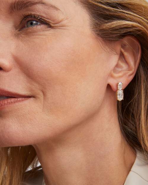  Lab Grown White Diamond Custom Elisa Drop Earrings