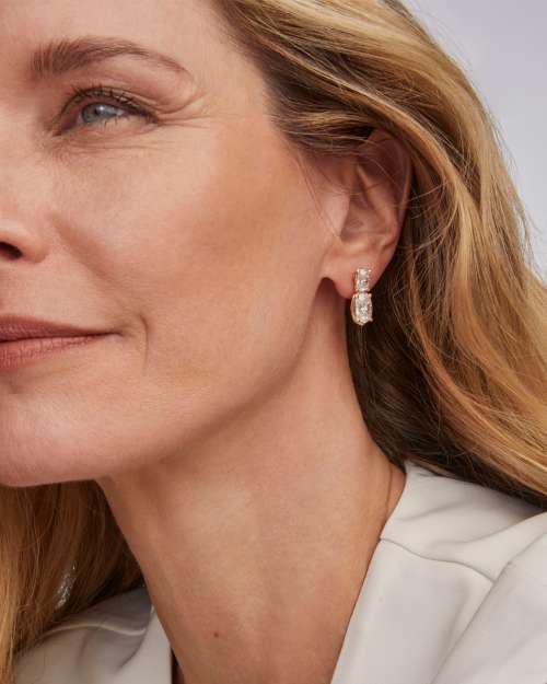  Lab Grown White Diamond Custom Elisa Drop Earrings