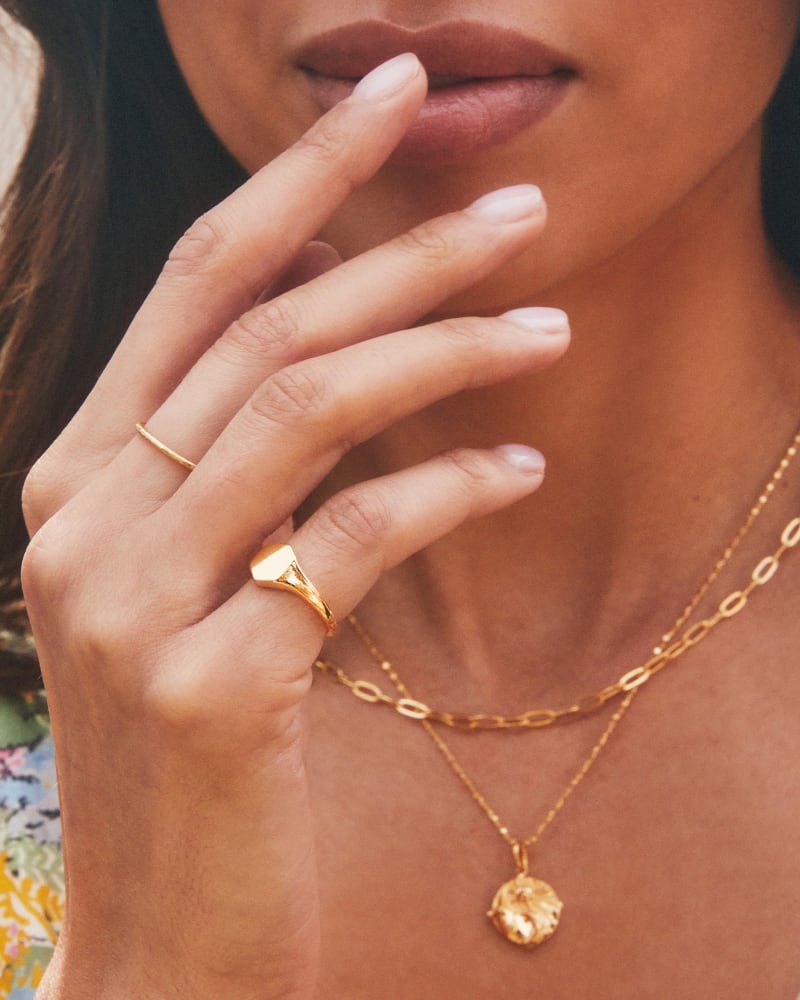  Davis Signet Ring In 18k Gold Vermeil
