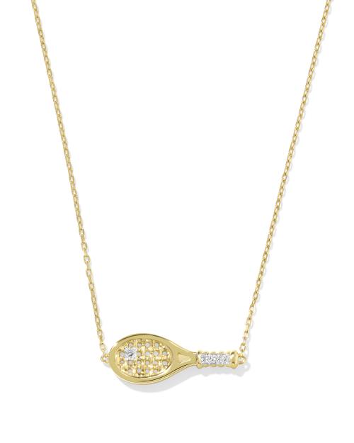  Diamond Accent Tennis Racket Necklace