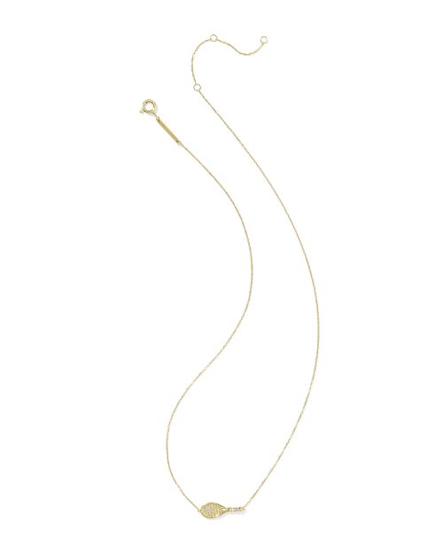  Diamond Accent Tennis Racket Necklace