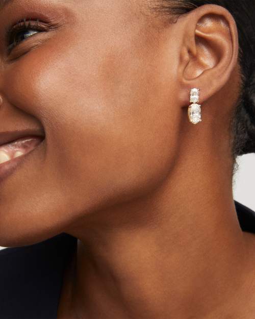  Lab Grown White Diamond Custom Elisa Drop Earrings