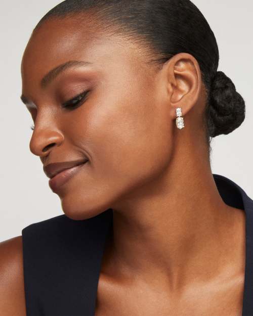  Lab Grown White Diamond Custom Elisa Drop Earrings