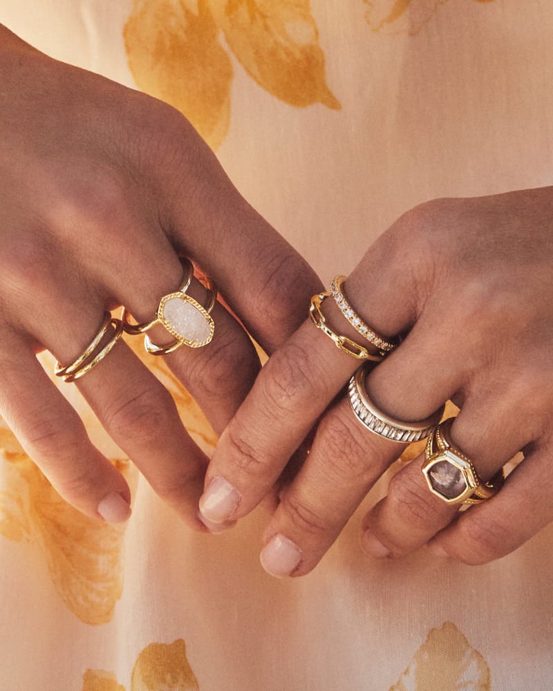  Elyse Gold Ring In Iridescent Drusy