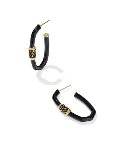  Emery Large Enamel Hoop Earrings