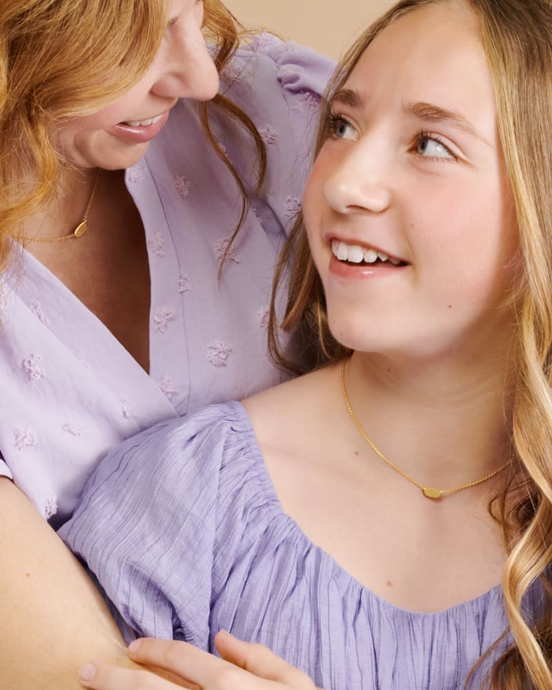  Mommy & Me Adult Fern Short Pendant Necklace In 18k Gold Vermeil