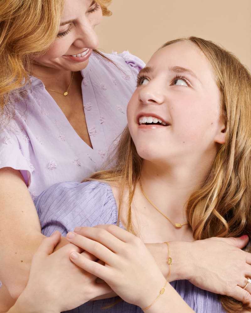  Mommy & Me Adult Fern Short Pendant Necklace In 18k Gold Vermeil