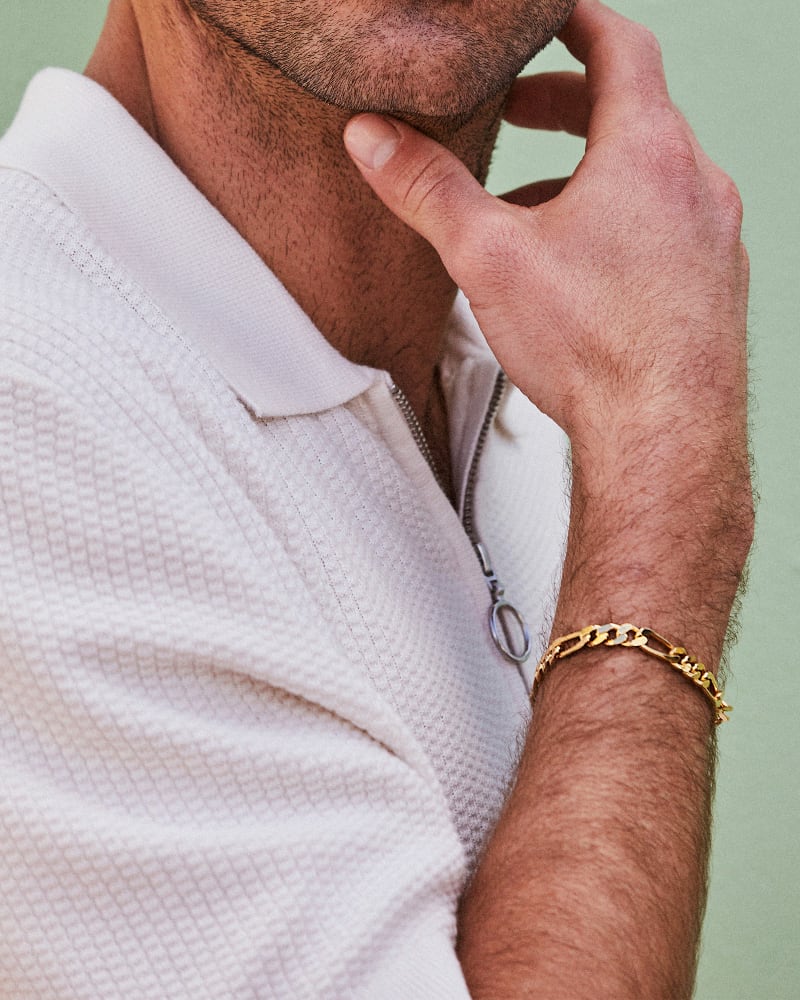  Figaro Chain Bracelet In 18k Gold Vermeil