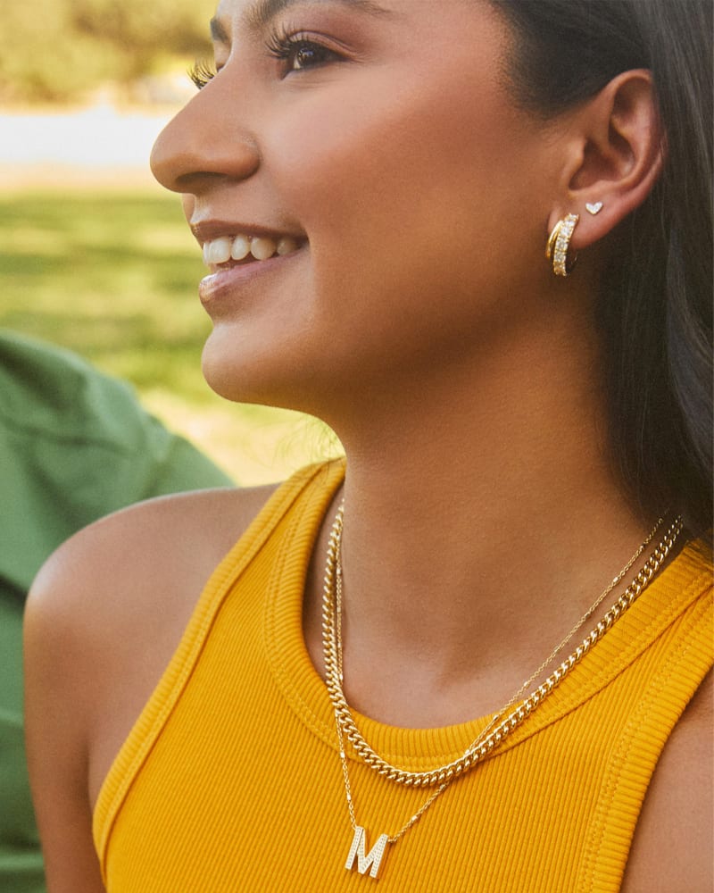  Heart Mini 14k Yellow Gold Single Stud Earring In White Diamond
