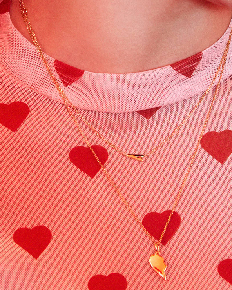  Letter A Inline Initial Necklace In 18k Gold Vermeil