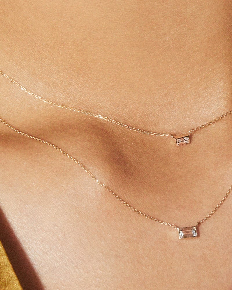  Isabella 14k Yellow Gold Pendant Necklace In White Diamond