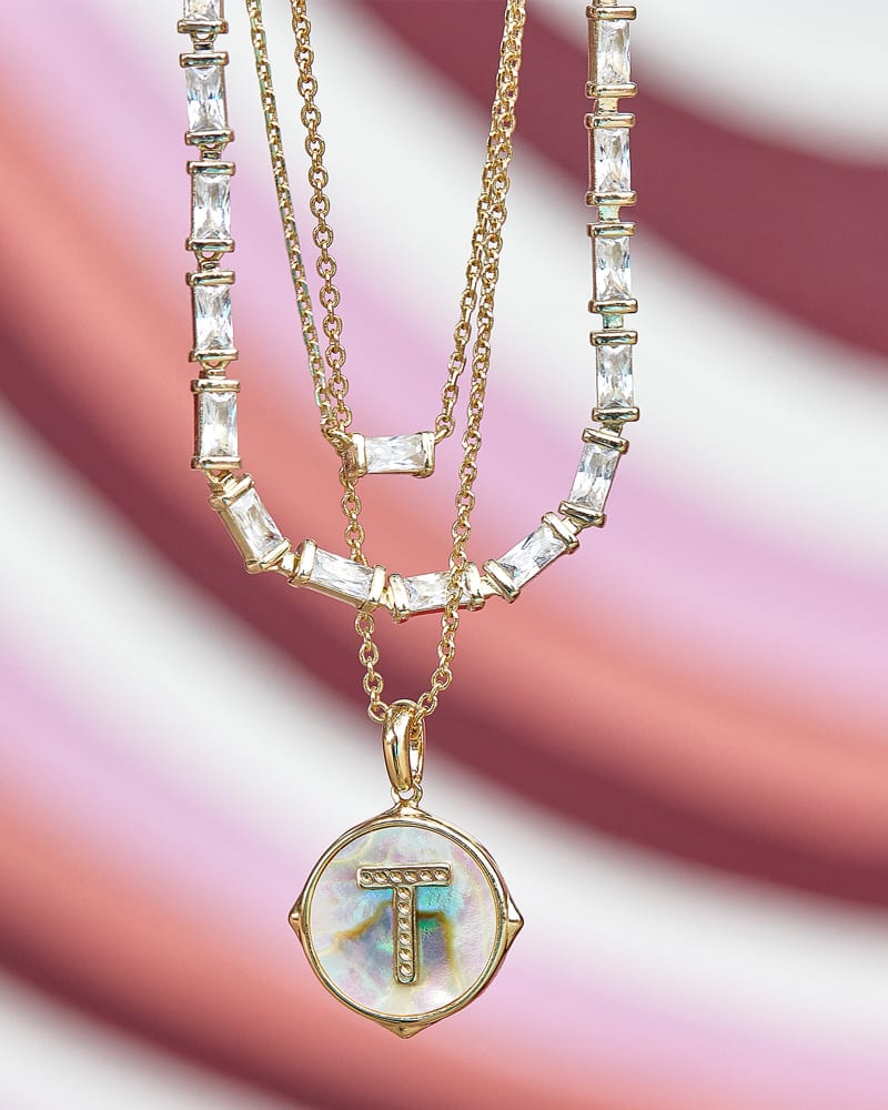  Juliette Gold Pendant Necklace In White Crystal