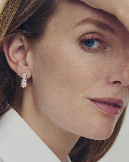  Lab Grown White Diamond Custom Elisa Drop Earrings