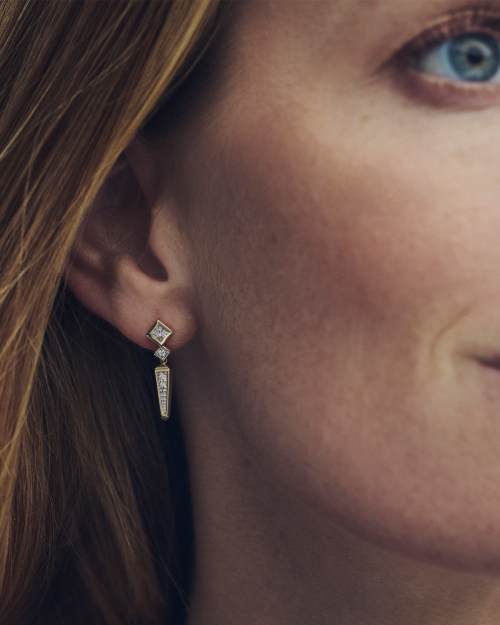  0.41 Ct Lab Grown Diamond Michelle Small Spike Drop Earrings