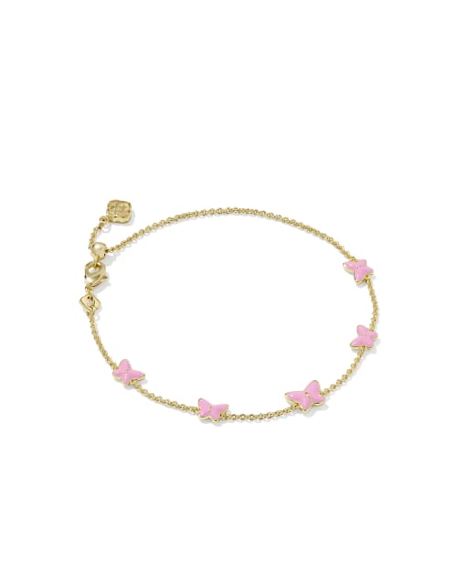  Lillia Butterfly Enamel Delicate Chain Bracelet