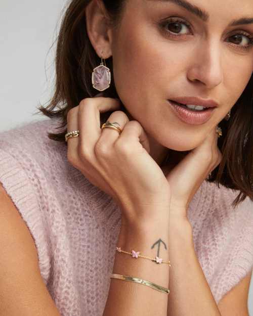  Lillia Butterfly Enamel Delicate Chain Bracelet