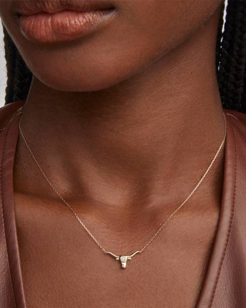  Diamond Accent Longhorn Necklace