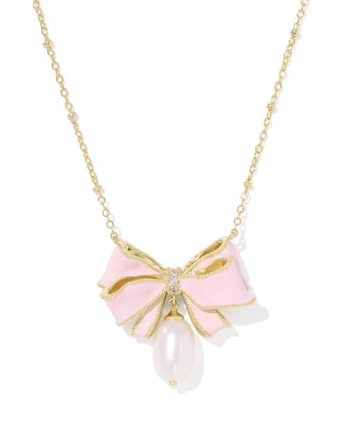  Kendra Scott X LoveShackFancy Pearl Bow Necklace