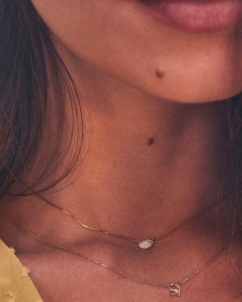  Marisa Pendant Necklace In White Diamond And 14k Yellow Gold