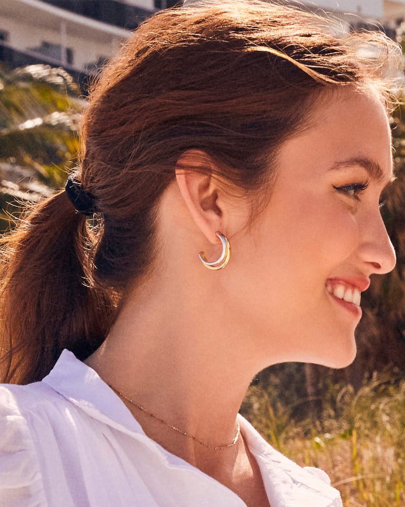  Meg Double Hoop Earrings In Mixed Metal