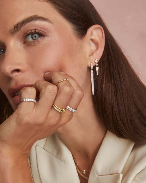  0.41 Ct Lab Grown Diamond Michelle Small Spike Drop Earrings