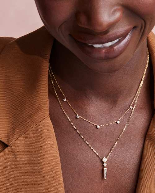  0.2 Ct Lab Grown Diamond Michelle Small Spike Pendant Necklace