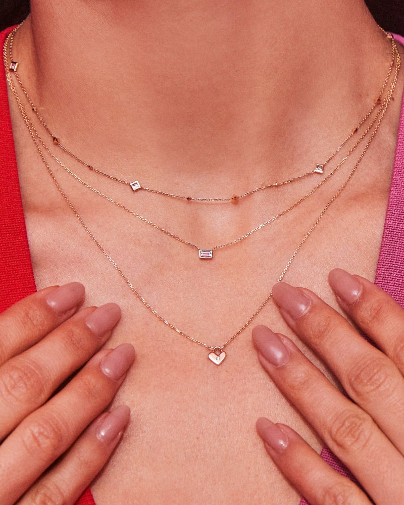  Michelle 14k Yellow Gold Strand Necklace In White Diamond