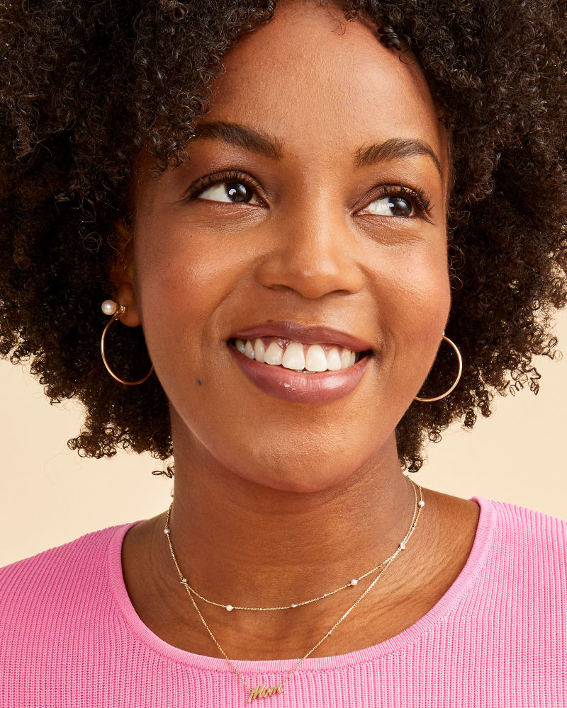  Michelle 14k Yellow Gold Strand Necklace In White Pearl