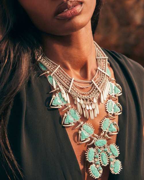  Odessa Vintage Silver Statement Necklace