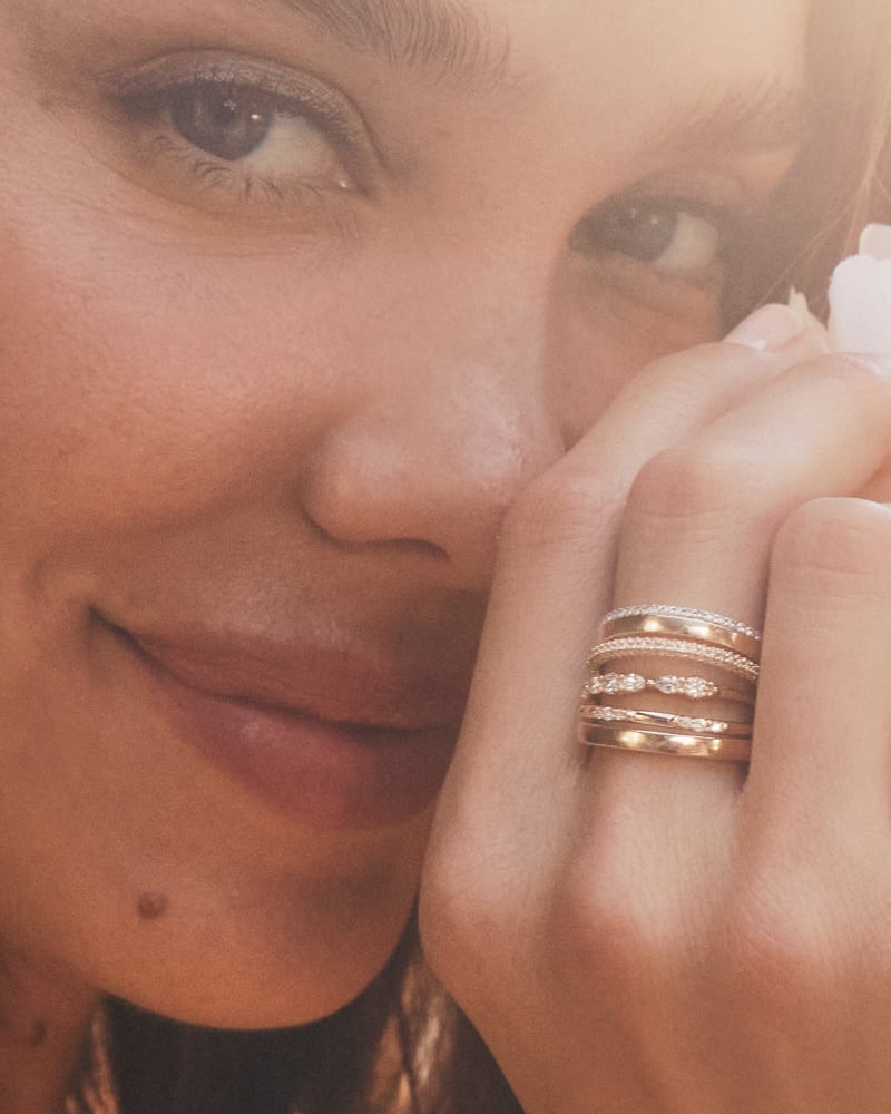  Whitney 14k Yellow Gold Band Ring In White Diamond