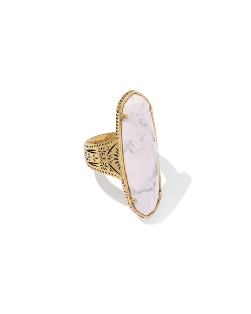  Danielle Elongated Etch Frame Ring