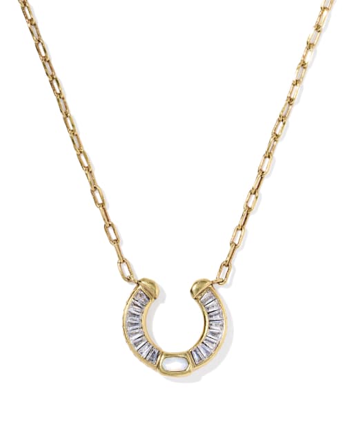  Noble Horseshoe Short Pendant Necklace