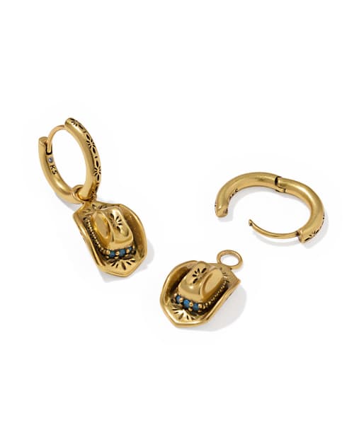  Tiny Cowboy Hat Huggie Earrings