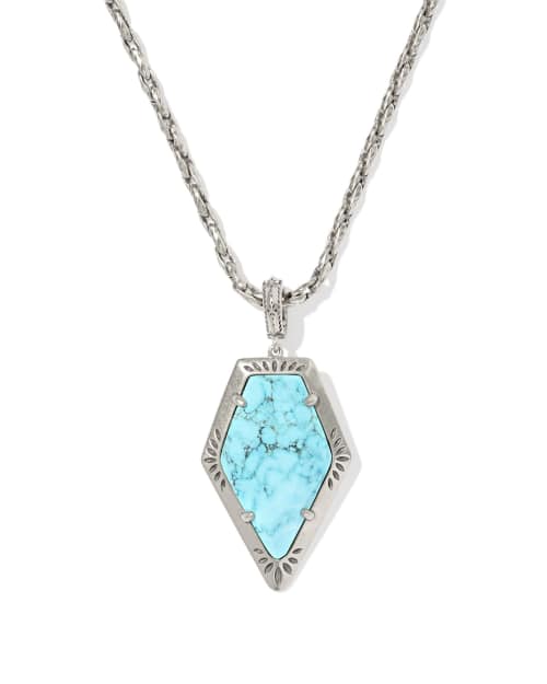 Tessa Etch Frame Large Long Pendant Necklace