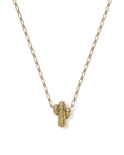  Tiny Cactus Short Pendant Necklace