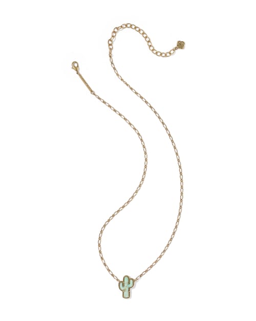  Tiny Cactus Short Pendant Necklace