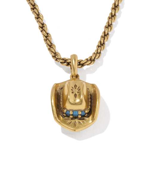  Tiny Cowboy Hat Short Pendant Necklace