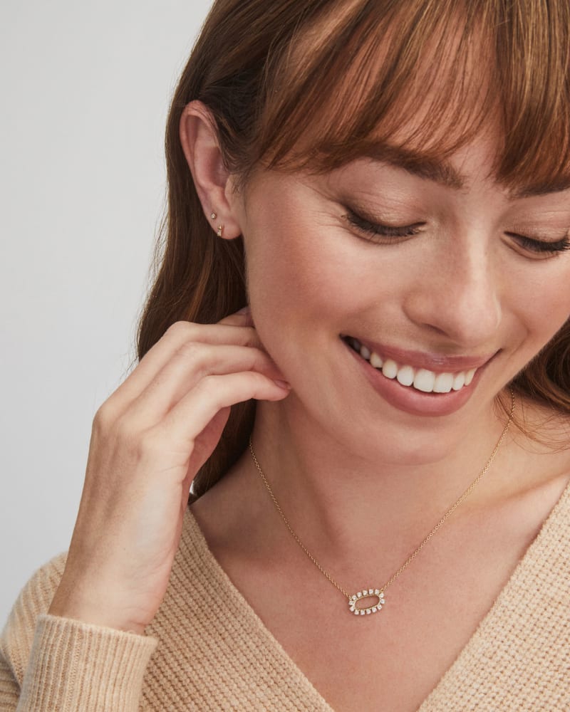  Elisa Open Frame Crystal Pendant In Rose Gold