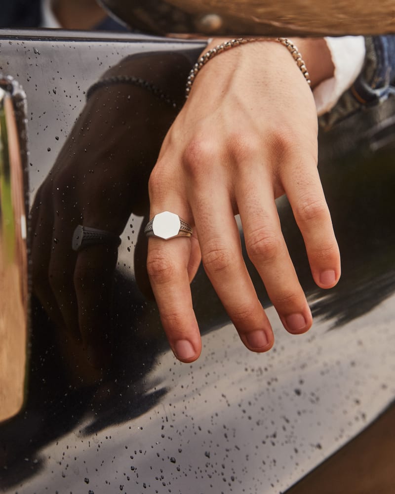  Hicks Signet Ring In Oxidized Sterling Silver