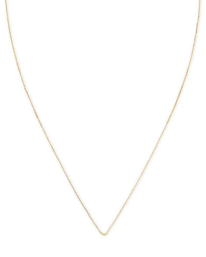  15" Thin Chain Necklace In 14k Yellow Gold