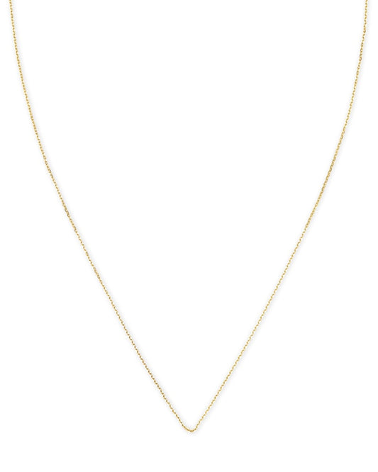  15" Thin Chain Necklace In 14k Yellow Gold