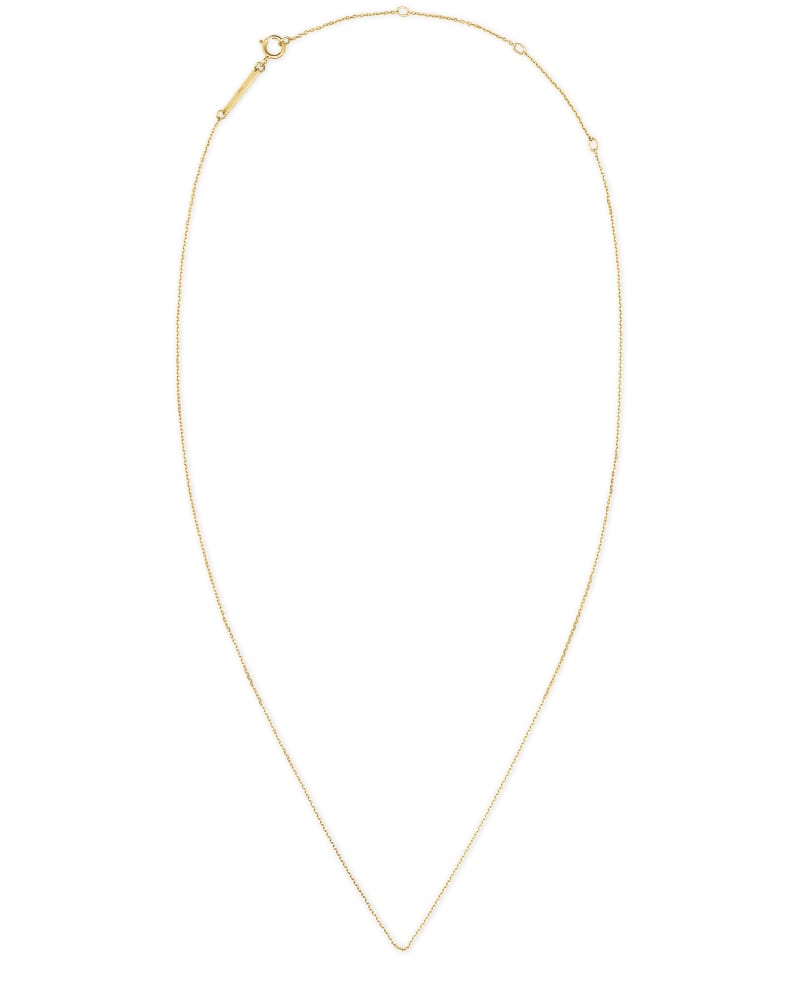  15" Thin Chain Necklace In 14k Yellow Gold